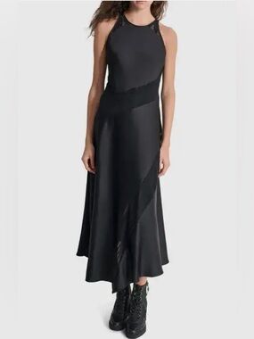 DKNY Lace Panel Sleeveless Maxi Dress Size 4 NWT Retail 179